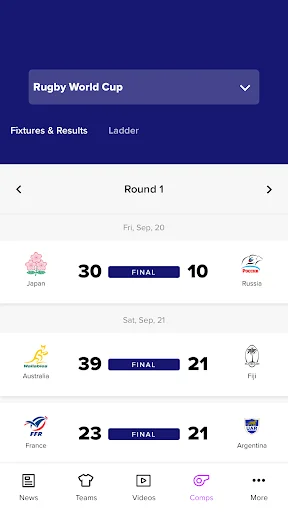 I-download ang Rugby Xplorer App – Opisyal na Rugby News at Videos - Screenshot 5