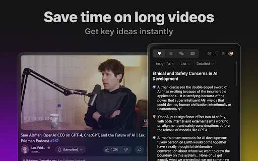Eightify: AI YouTube Summarizer – Kumuha ng Summary sa 5 Segundo - Screenshot 1